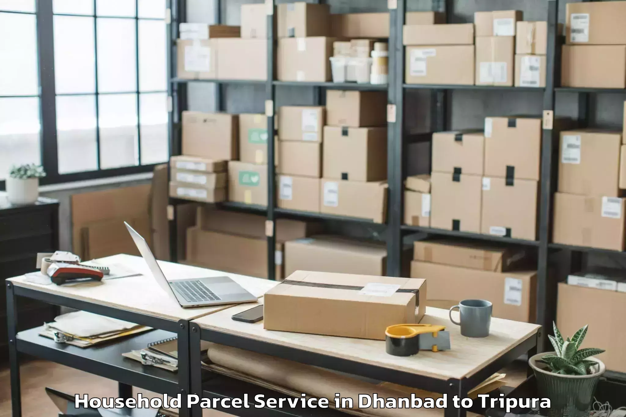 Reliable Dhanbad to Amarpur Gomati Household Parcel